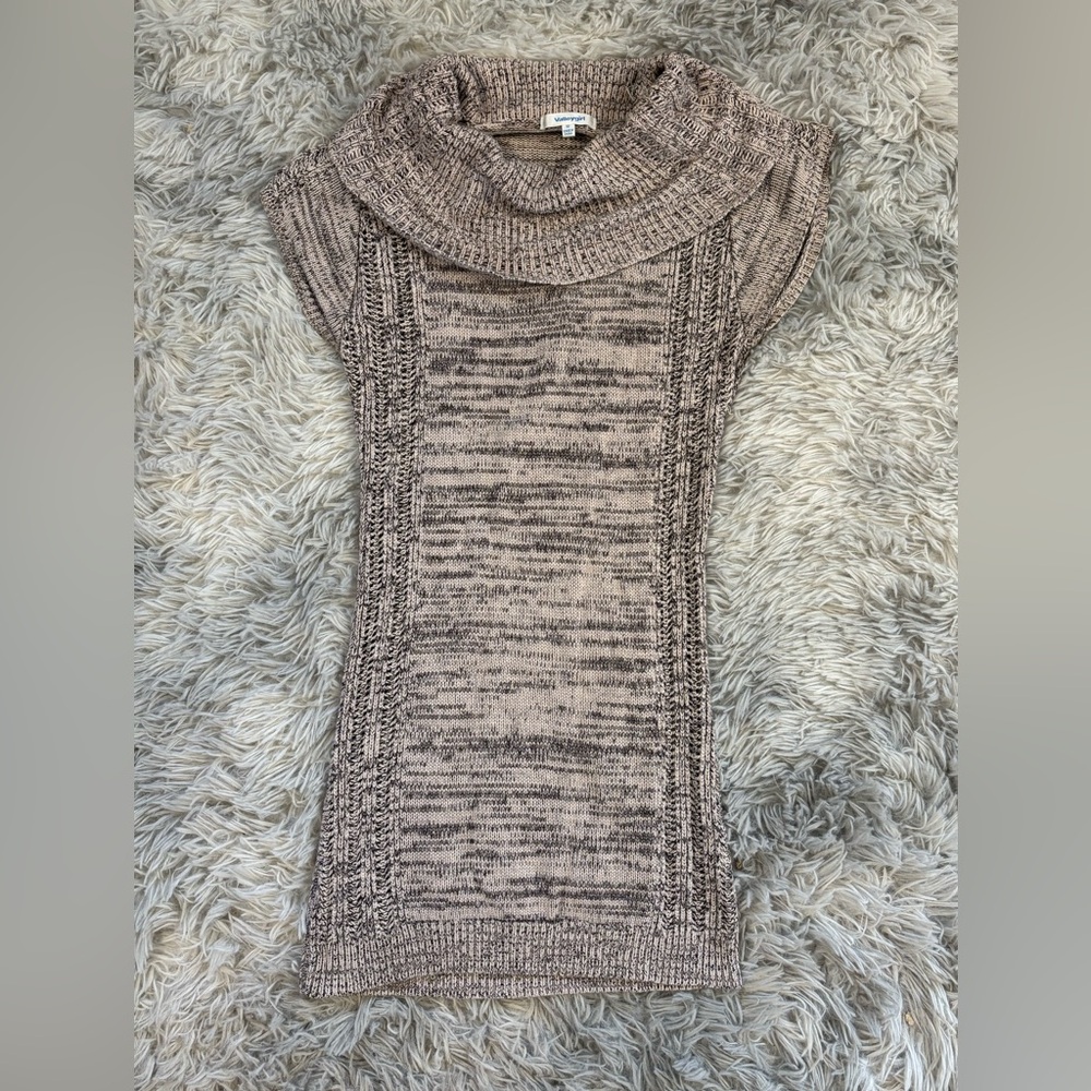 Valleygirl Cowl Neck Sweater in Gray and Cream